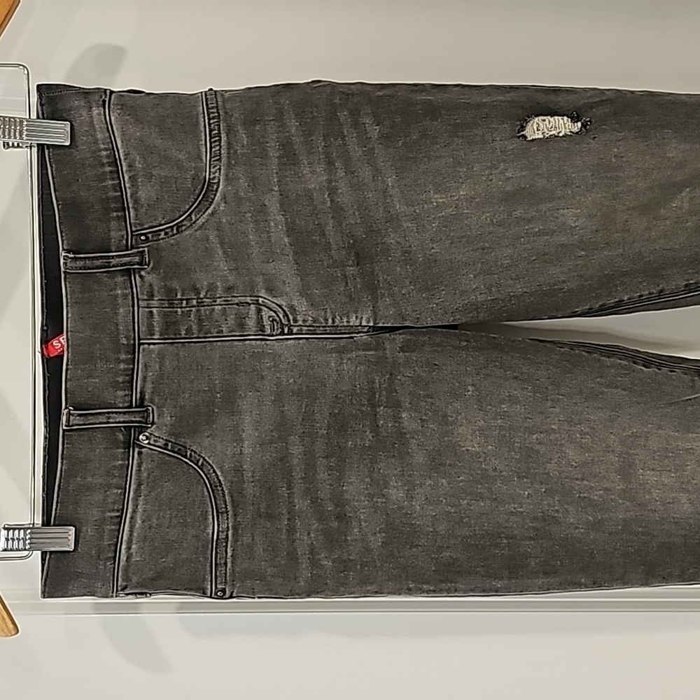 Spanx Gray Distressed Slim Built-in In Shaping Panel High Waist Jeans - Size S/P - Picture 6 of 12